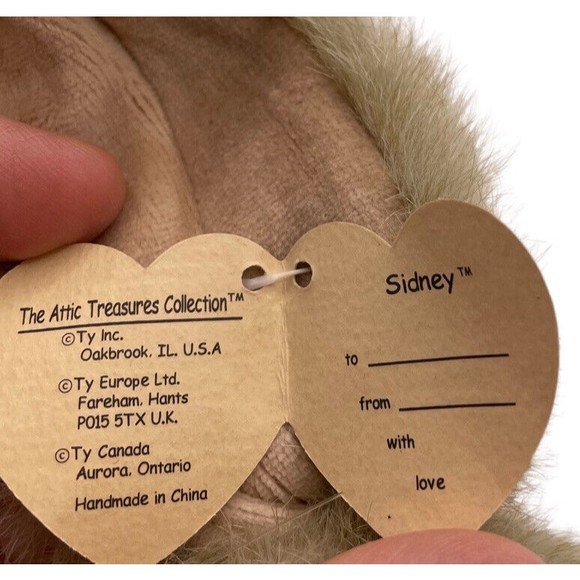 TY Attic Treasure  Sidney Bunny Rabbit Plush Jointed Stuffed Animal P10 - Picture 5 of 6